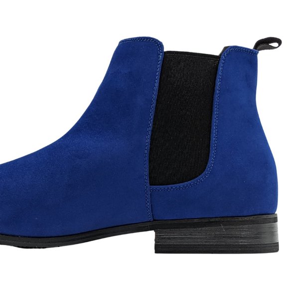 Montique Suede Navy Slip On Chelsea Boots                S-50 - Picture 2 of 7